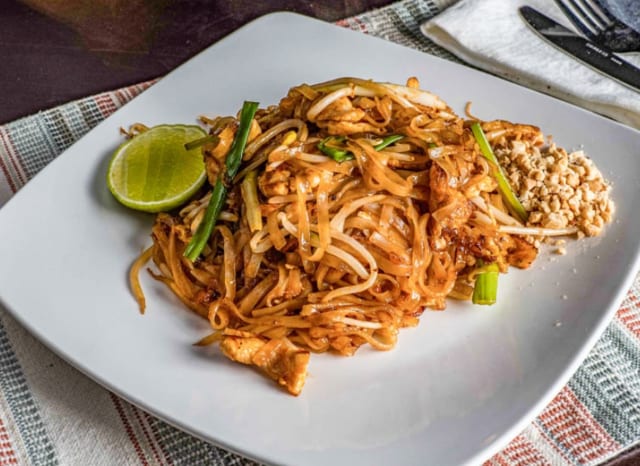 House (Chicken, Steak & Shrimp) Pad Thai.