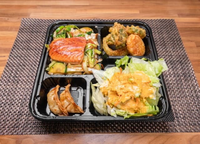 Hibachi Salmon Bento Box.